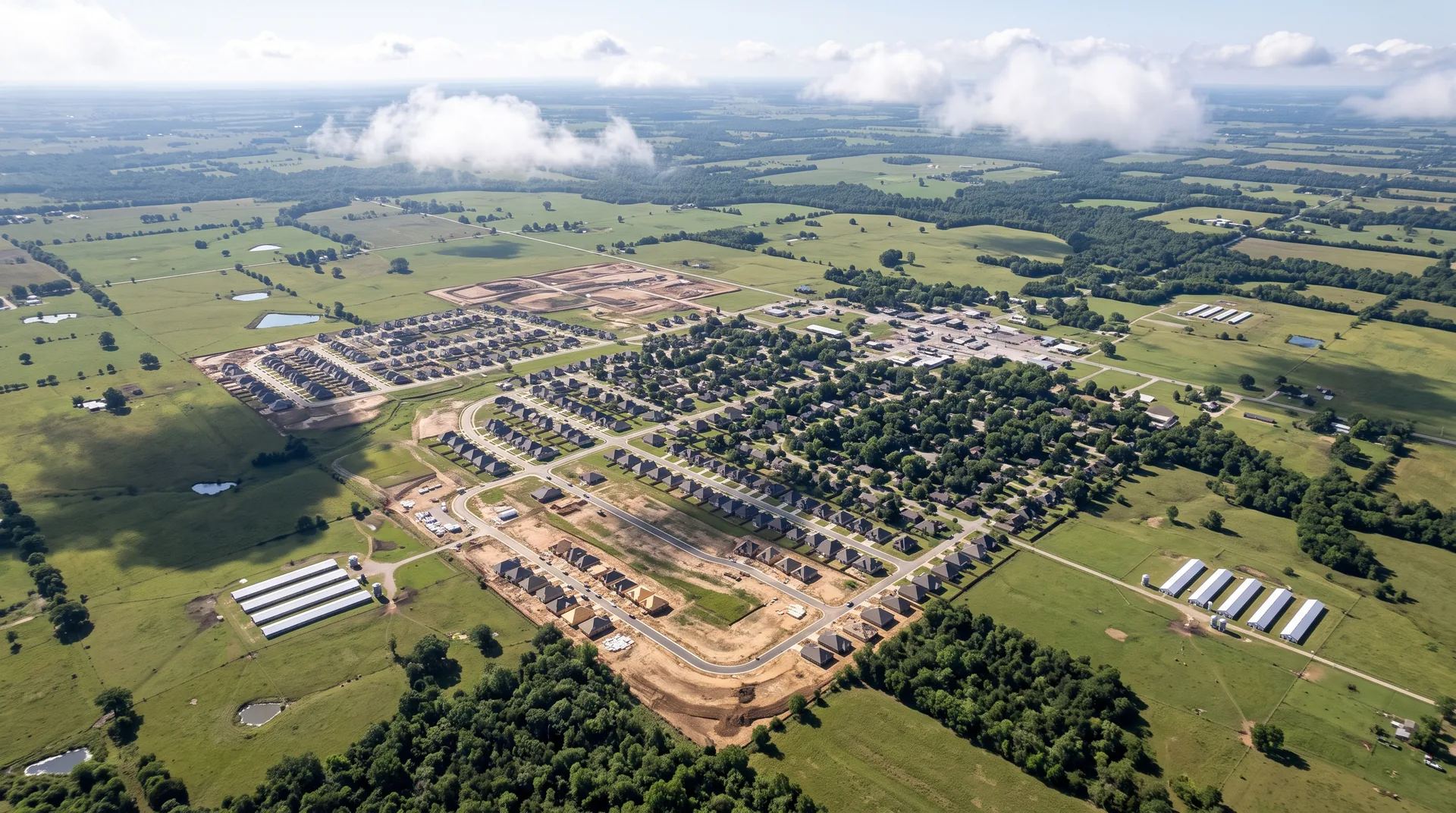 Aerial view of Centerton, Arkansas