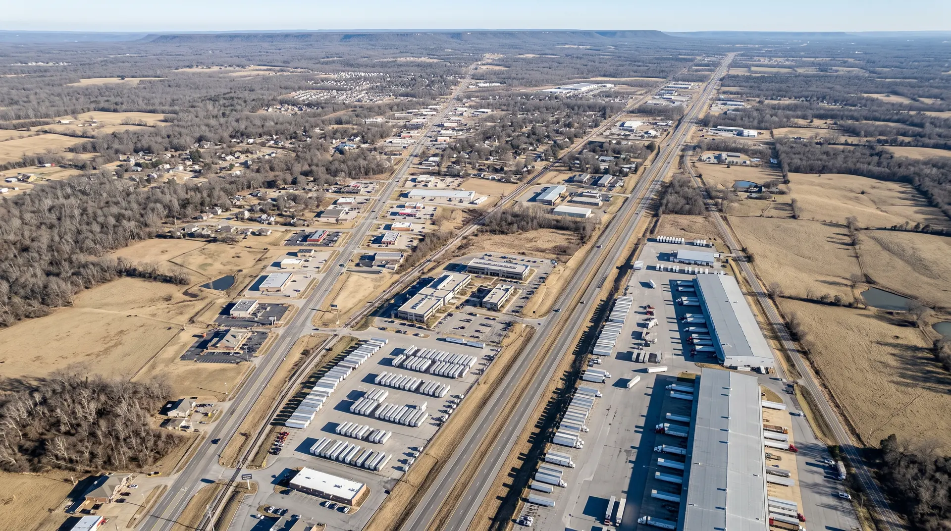 Aerial view of Lowell, Arkansas