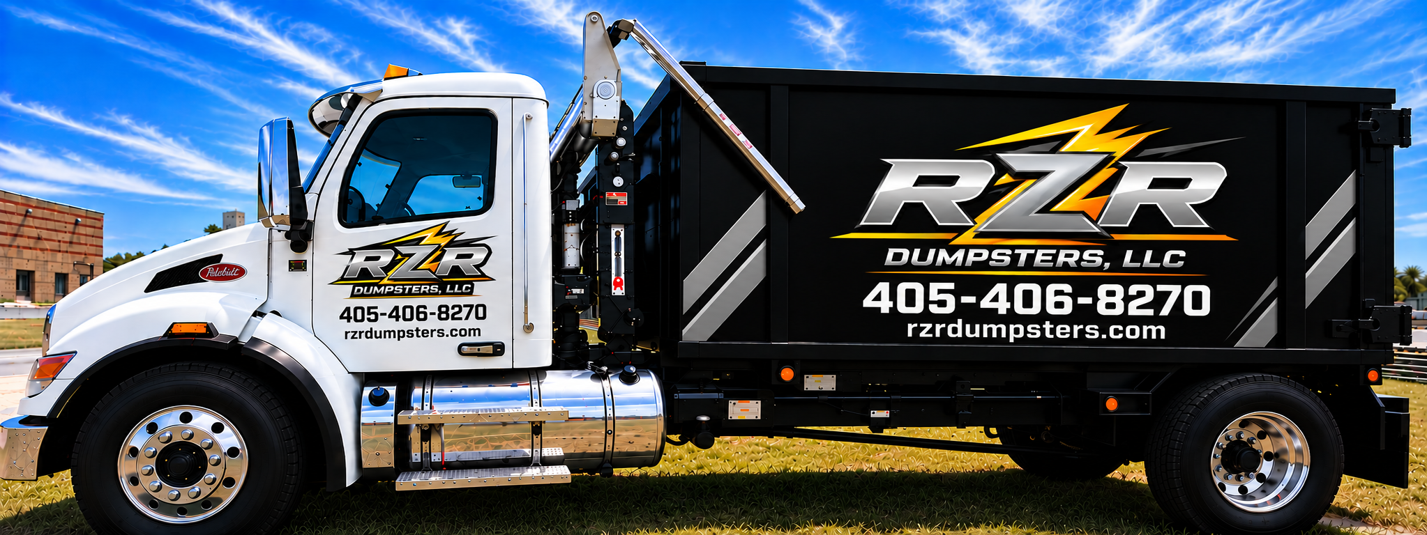 RZR dumpster for truck delivering container